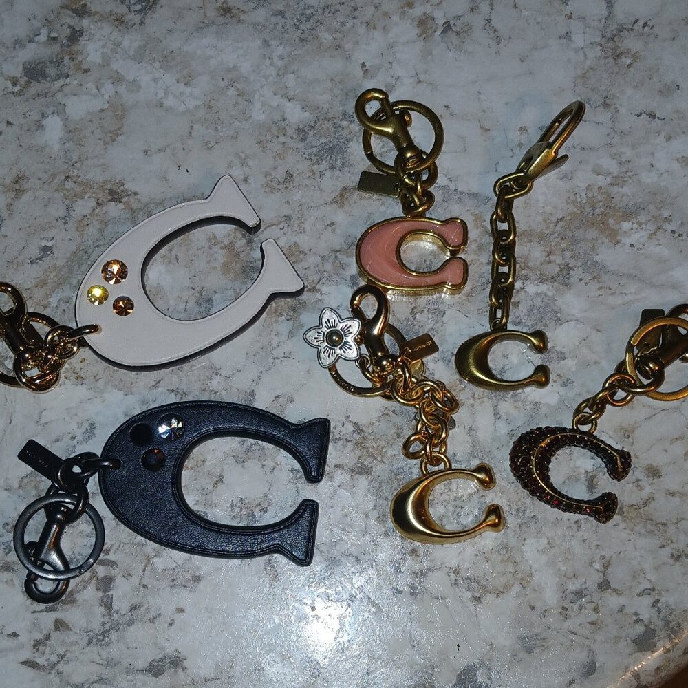 COACH Set of 6 "C" Bag Charms/Key Chains